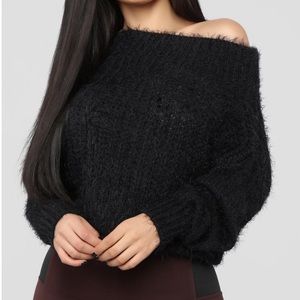 Fuzzy Off Shoulder Sweater